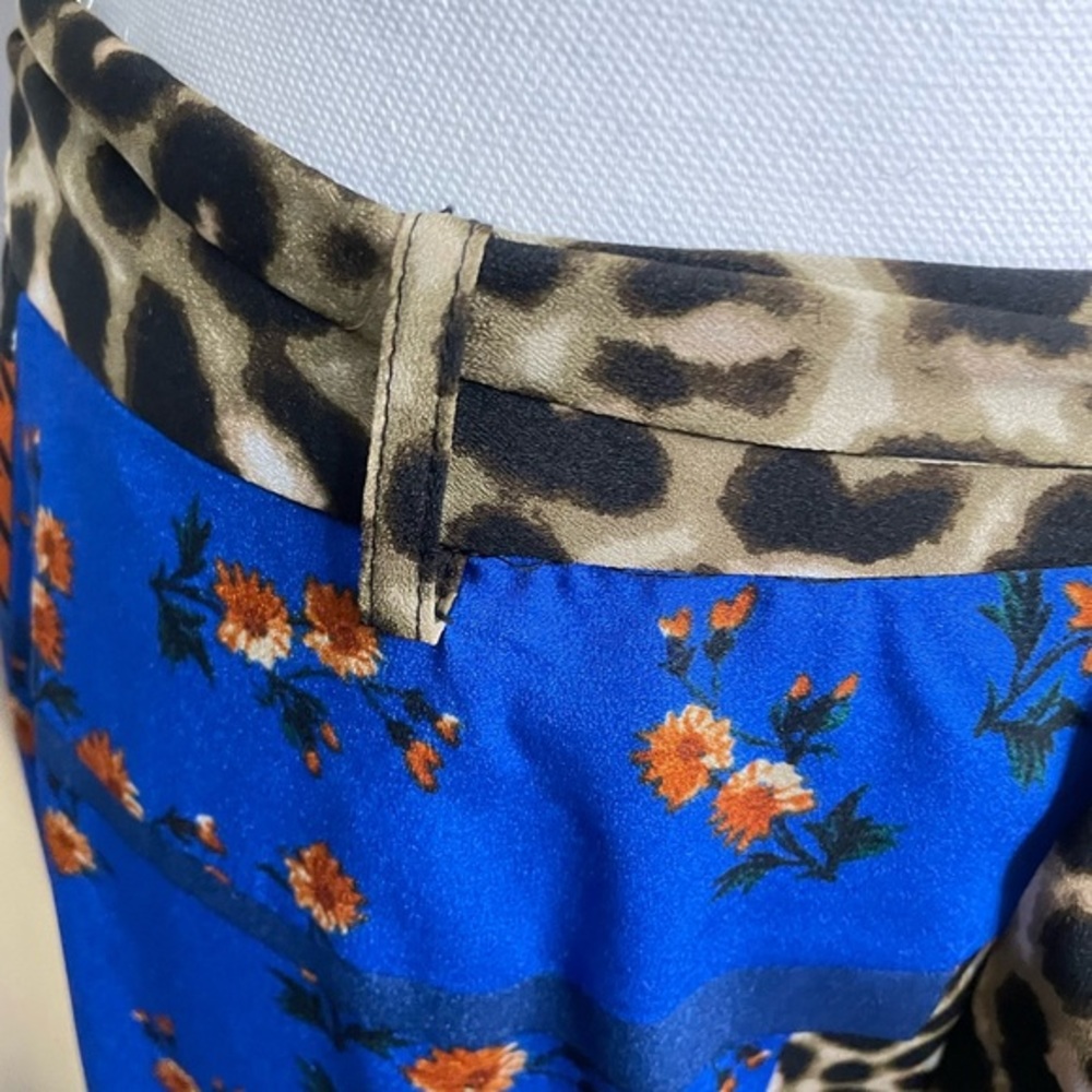 Calvin Klein Floral Houndstooth & Leopard Print Patchwork Skirt size 4 - Picture 7 of 10